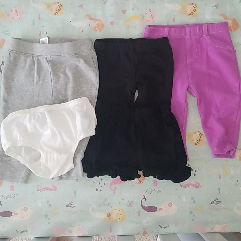 3-6 mos infant girls Bottoms Lot